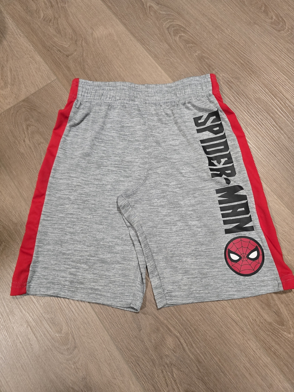 Marvel Spiderman Boys Athletic Shorts Gray Red Black Size 8 Medium